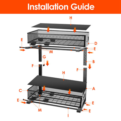 2-Tier Pull-Out Under Sink Organizer (2 Pack) – Adjustable Sliding Storage Rack for Kitchen & Bathroom