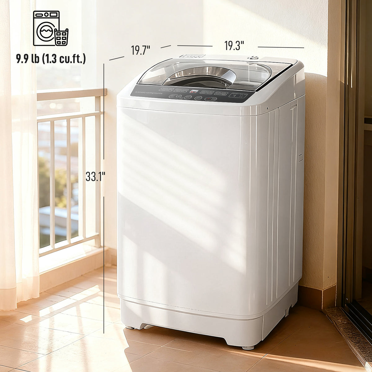 HOMCOM Portable Washing Machine (9.9 lbs Capacity)